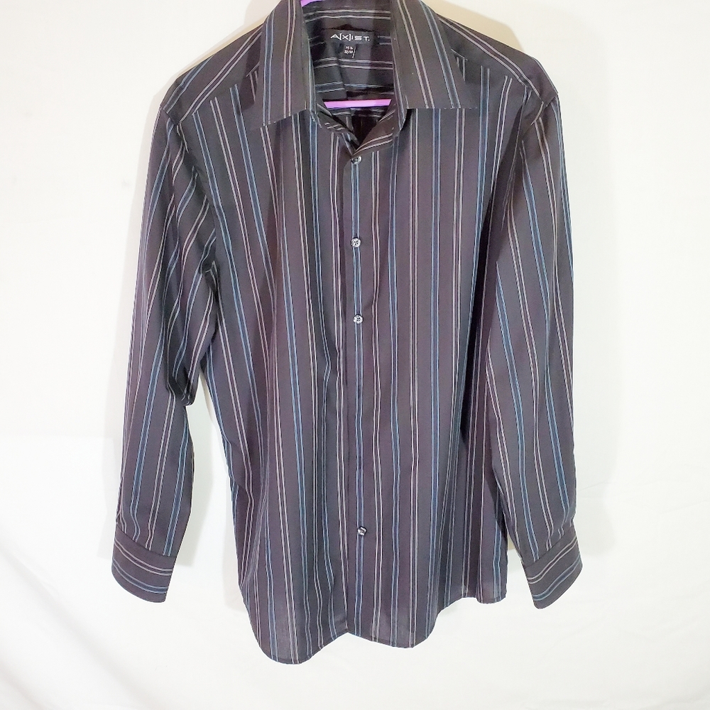 Axist Mens Button Down Shirt Long Sleeve Black XL